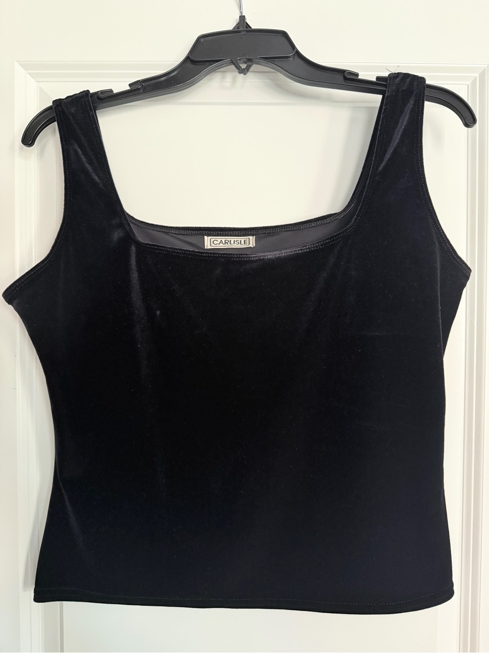 Carlisle Black Velvet Square Neck Tank